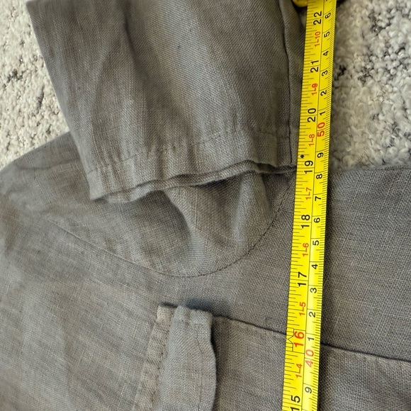 Pistache M MINT/NEW linen (100 percent linen) Wide Leg Jumpsuit with Relaxed Fit - Picture 11 of 15